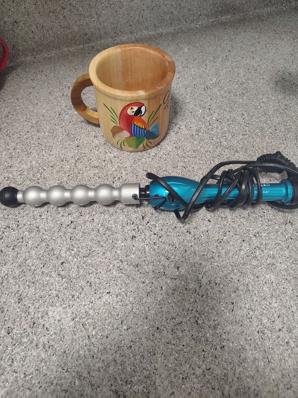 Bead Head Teal Ceramic Beaded Curling Wand like New